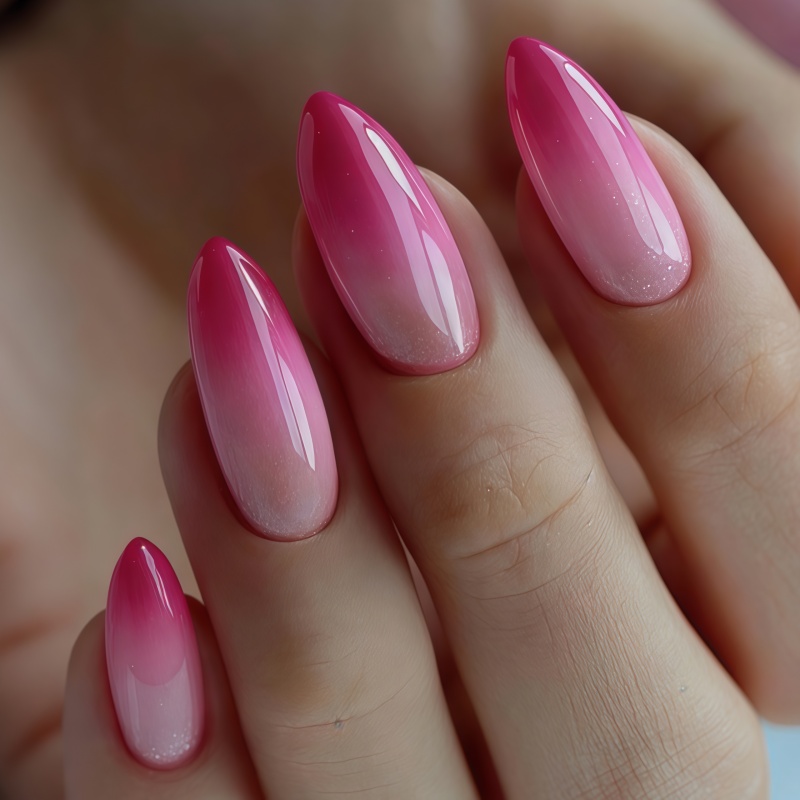 Nail Art Simple - 24 adet badem şekilli dokulu tırnak