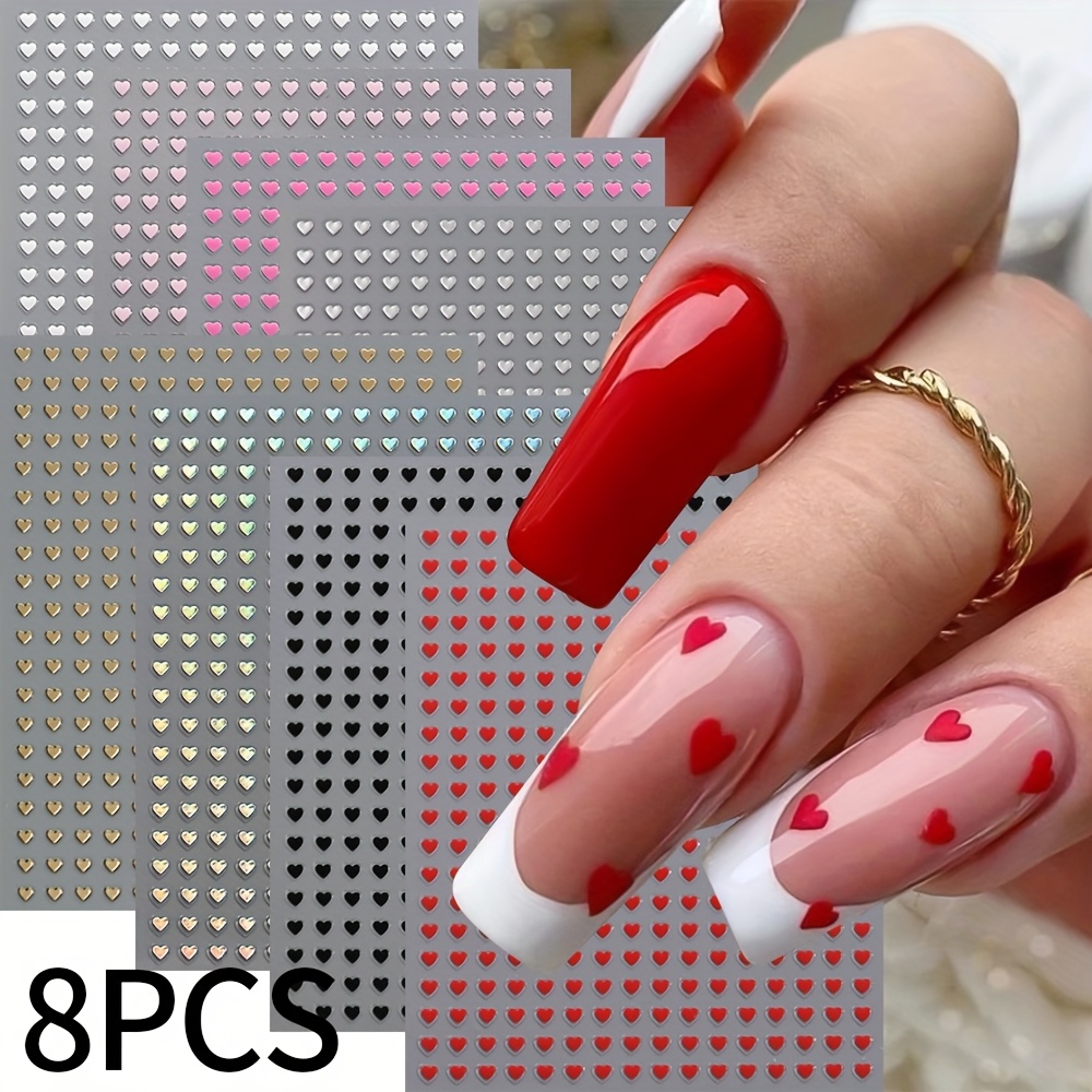 Nail Art Quotes - 8 adet Mini Love Nail Art