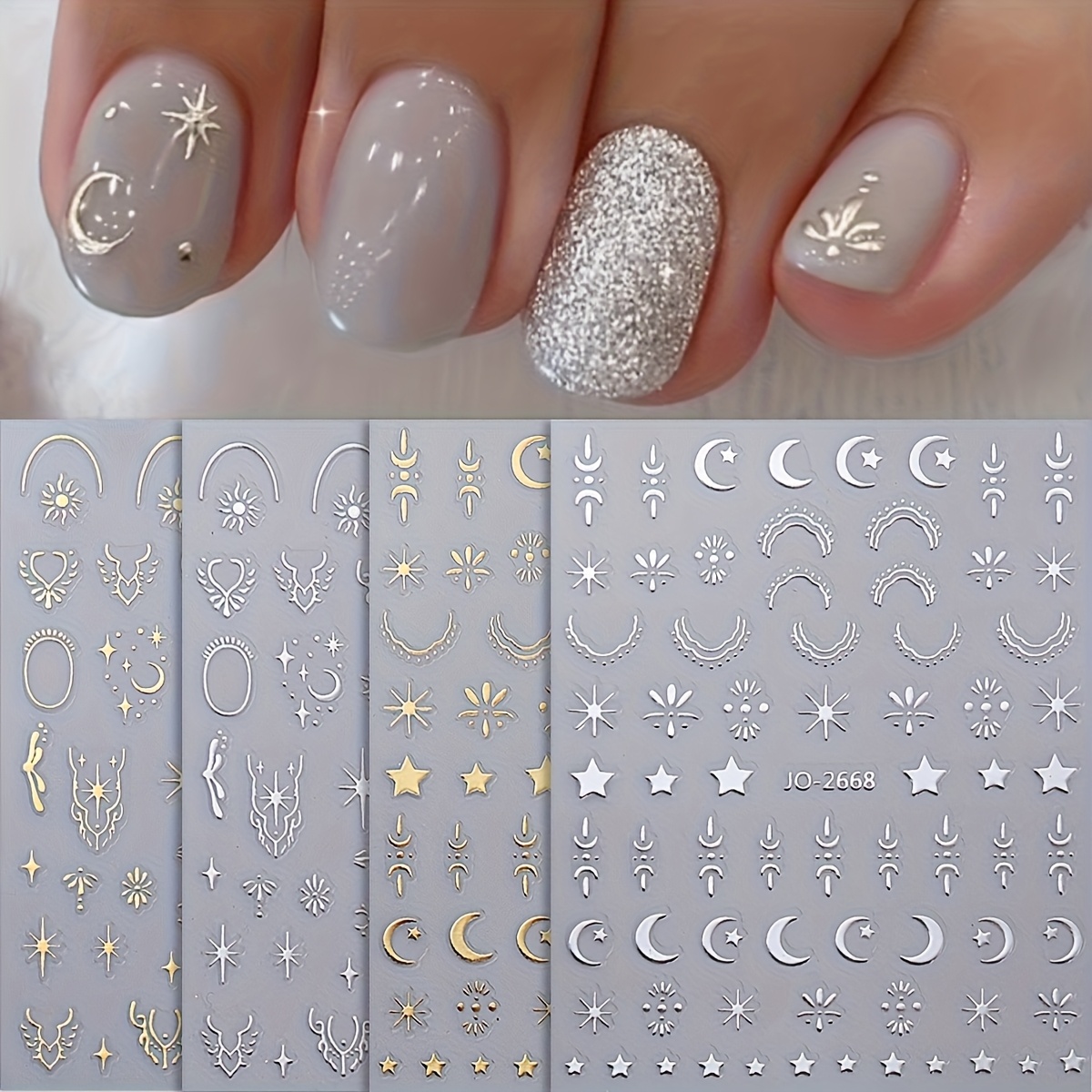 Nail Art Quotes - Tırnak Sanatı için Altın ve Gümüş