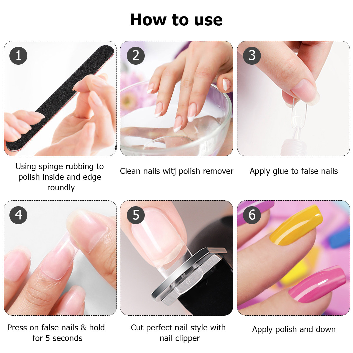 Nail Art Natural Simple - 600 Adet Takma Tırnak Doğal Renk