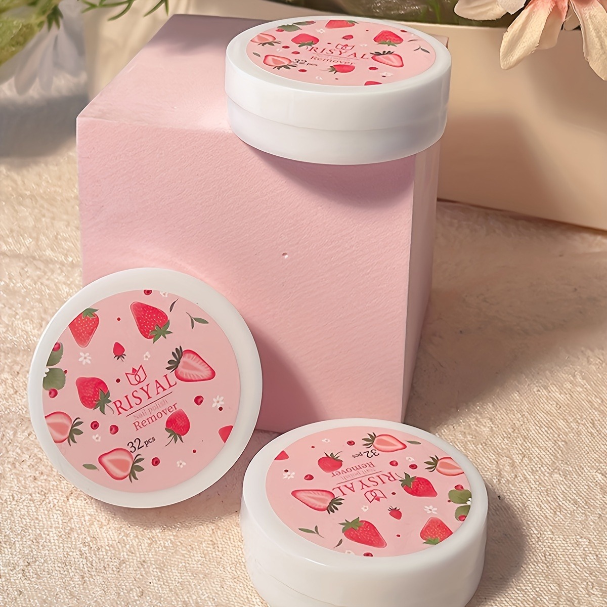 Nail Art Remover - 32 adet/kutu Çilek Oje Çıkarıcı Pedler,