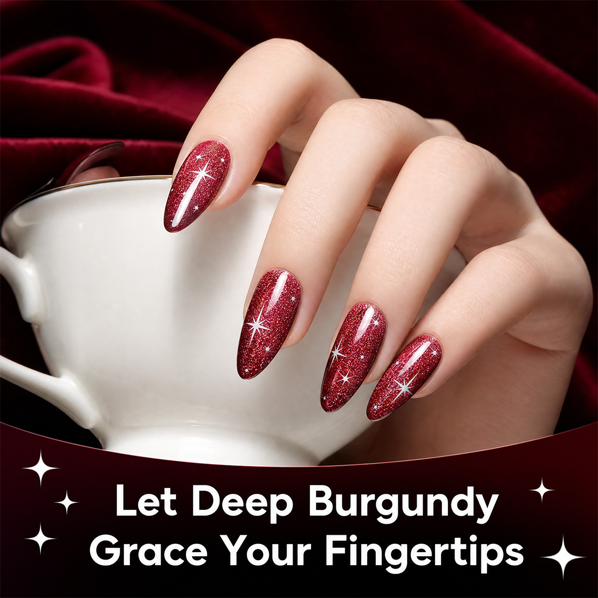 7 parçalı şarap kırmızısı ve b - Nail Art Red Wine Cat Eye incelemesi ve fiyatı