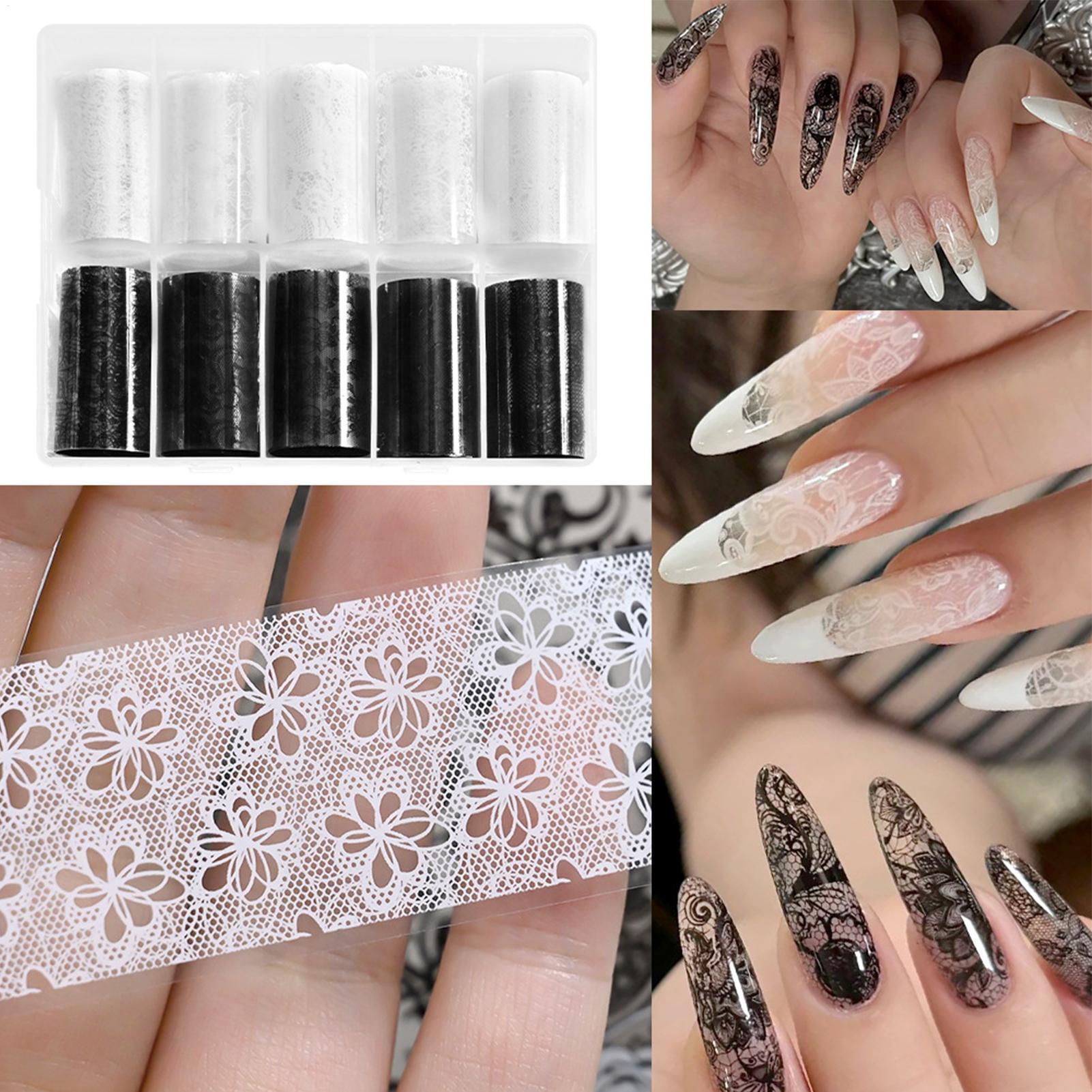 10 adet Beyaz Siyah Dantel Çiv - Nail Art Quotes incelemesi ve fiyatı